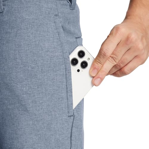 Golf Shorts Casual Quick Dry Lightweight Soft Flat Front Sports Business Pocket 9 inch Inseam Polo Shorts for Men Dark Blue
