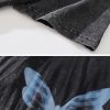 Mens Oversized T Shirts Tees Butterfly Print Crew Neck Cotton Tops Streetwear Casual Shirt