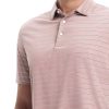 Mens Striped Golf Shirts Short Sleeve Silk-Like Touch Water-Resistant Breathable Soft Collared Polo Shirts for Men