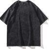 Mens Oversized T Shirts Tees Butterfly Print Crew Neck Cotton Tops Streetwear Casual Shirt