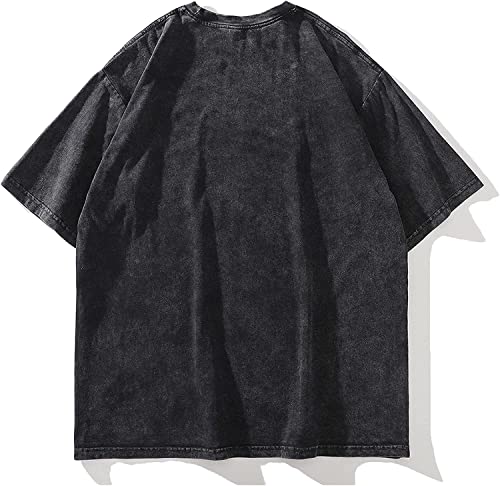 Mens Oversized T Shirts Tees Butterfly Print Crew Neck Cotton Tops Streetwear Casual Shirt