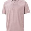 Mens Striped Golf Shirts Short Sleeve Silk-Like Touch Water-Resistant Breathable Soft Collared Polo Shirts for Men