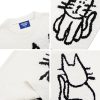 Women's Pullover Sweater Hand Drawn Cat Graphic Printed Oversized Sweater Fall Winter Fashion Couple Tops