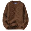 Oversized Sweater 90s Vintage Cable Knit Long Sleeve Women Heavy Crewneck Pullover