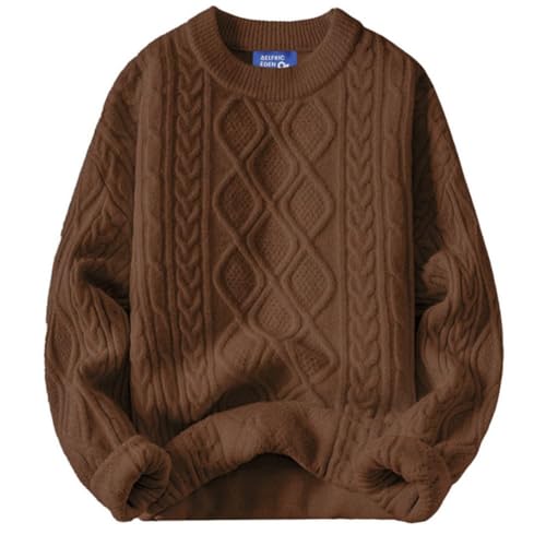 Oversized Sweater 90s Vintage Cable Knit Long Sleeve Women Heavy Crewneck Pullover