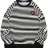 Oversized Sweatshirt for Women Crewneck Striped Sweatshirt Preppy Shirts Y2K Tops