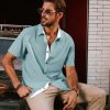 Mens Short Sleeve Button Down Shirts Casual Stylish Wrinkle-Free Untuckit Dress Shirt