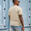 Men's Short Sleeve Knit T-Shirts Casual Crewneck Solid Texture Knit Shirt