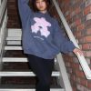 Womens Oversized Hoodie Heavyweight Vintage Streetwear Star Graphic Acid Wash Hoodies Pullover With Pockets