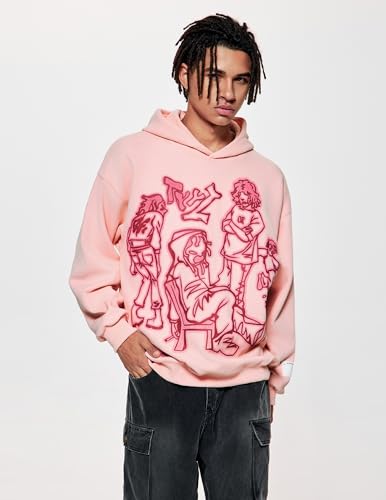 Mens Graphic Hoodies Y2k Cute Pullover Oversized Fashion Streetwear Casual Hooded Sweatshirt Unisex Tops
