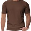 Men's Short Sleeve Knit T-Shirts Casual Crewneck Solid Texture Knit Shirt