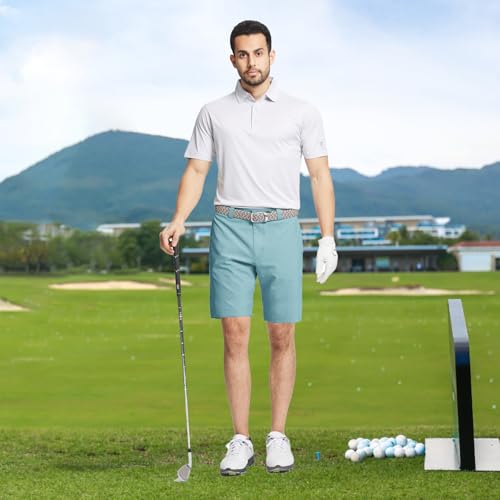 Golf Shorts Casual Quick Dry Lightweight Soft Flat Front Sports Business Pocket 9 inch Inseam Polo Shorts for Men