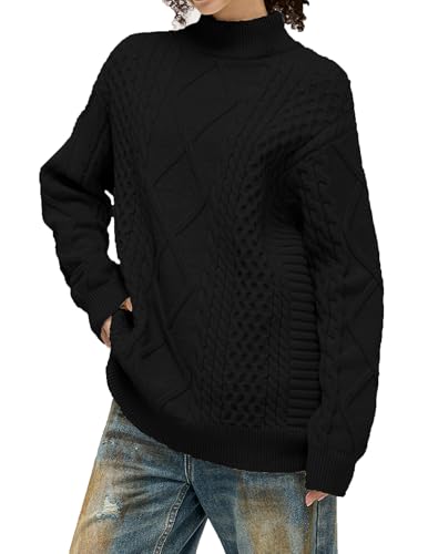 Oversized Sweater for Women Turtleneck Long Sleeve Sweater Arctic Velvet Knit Pullover
