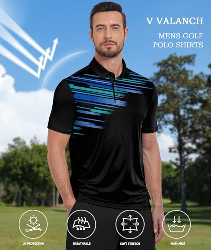 Mens Polo Shirts Short Sleeve Moisture Wicking Golf Tennis Polo Casual Shirts