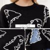 Dinosaur Sweater Women y2k Vintage Oversized Graphic Streetwear Knit Sweater Casual Cute Kawaii Tops