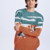 Men's Cow Sweater Harajuku Oversized Sweaters Chunky Casual Knit Pullover Jumper Fall Winter Fashion