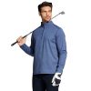 Quarter Zip Pullover Men Performance Dry Fit Stripe Mock Neck Midlayer Golf 1/4 Zip Pullover Mens Sweatshirt