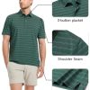 Polo Shirts for Men Dry Fit Performance Heather Stripe Golf Polo Moisture Wicking Lightweight Breathable Golf Shirts