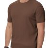Men's Short Sleeve Knit T-Shirts Casual Crewneck Solid Texture Knit Shirt