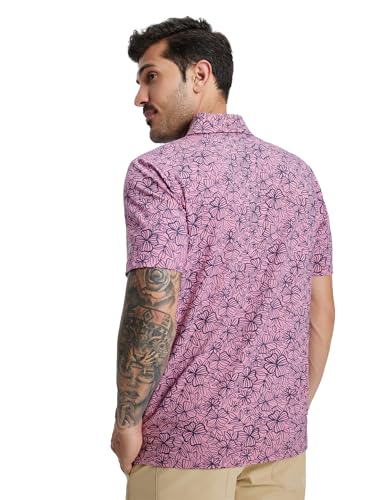 Golf Shirts for Men Print Performance Moisture Wicking Dry Fit Heather Stripe Collared Mens Polo Shirt Short Sleeve