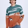 Men's Cow Sweater Harajuku Oversized Sweaters Chunky Casual Knit Pullover Jumper Fall Winter Fashion