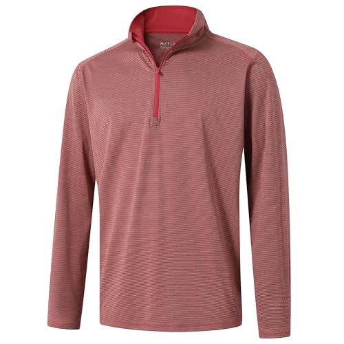 Quarter Zip Pullover Men Performance Dry Fit Stripe Mock Neck Midlayer Golf 1/4 Zip Pullover Mens Sweatshirt