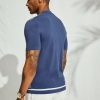 41xGCir66fL.jpg Men's Polo Shirts 70s Vintage Shirts Contrast Knitted Polo Shirts