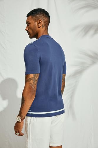 41xGCir66fL.jpg Men's Polo Shirts 70s Vintage Shirts Contrast Knitted Polo Shirts
