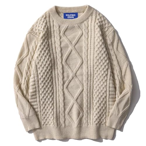 Women Sweater Vintage Cable Knit Sweater Casual Oversized Sweater Pullover