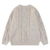 Women Solid Sweater Crew Neck Long Sleeve Knit Sweater Oversized Pullover Sweater