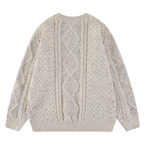 Women Solid Sweater Crew Neck Long Sleeve Knit Sweater Oversized Pullover Sweater