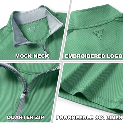 M MAELREG Quarter Zip Pullover Men Performance Dry Fit Stripe Mock Neck Midlayer Golf 1/4 Zip Pullover Mens Sweatshirt