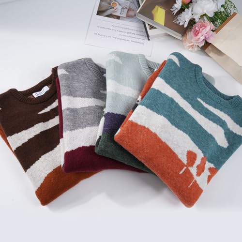 Men's Cow Sweater Harajuku Oversized Sweaters Chunky Casual Knit Pullover Jumper Fall Winter Fashion