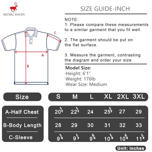 Mens Polo Shirts Short Sleeve Soft Lightweight Performance Dry Fit Jacquard Casual Collared Golf Polo Shirts for Men