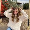 Oversized Knit Sweater Solid Vintage Pullover Sweater Unisex Woven Crewneck Knitted Tops