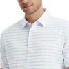 Mens Golf Shirts Short Sleeve Dry Fit Moisture Wicking Lightweight Sports Striped Polo T Shirts for Men