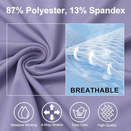 Collarless Golf Shirts for Men Dry Fit Moisture Wicking Performance Solid Casual Mens Henley Shirts Short Sleeve