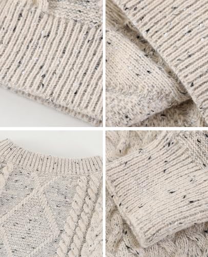 Women Solid Sweater Crew Neck Long Sleeve Knit Sweater Oversized Pullover Sweater