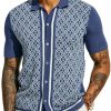 51YLHmjkVL.jpg Men's Polo Shirts 70s Vintage Shirts Contrast Knitted Polo Shirts