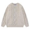 Women Solid Sweater Crew Neck Long Sleeve Knit Sweater Oversized Pullover Sweater