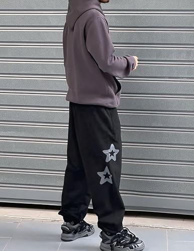 Men's Sweatpants Star Graphic Drawstring Pants Casual Jogger Pants with Pockets