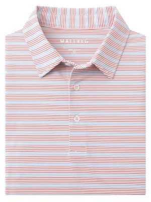 Mens Golf Shirts Dry Fit Moisture Wicking Performance Sports Short Sleeve Striped Collared Polo Shirts for Men