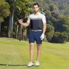 Golf Shirts for Men Dry Fit Performance Chest Print Color Block Moisture Wicking Casual Short Sleeve Polo Shirts