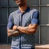 51fKYLQEzHL.jpg Men's Polo Shirts 70s Vintage Shirts Contrast Knitted Polo Shirts
