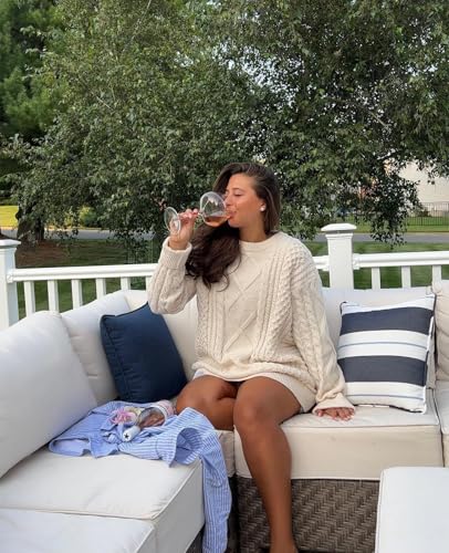 Oversized Knit Sweater Solid Vintage Pullover Sweater Unisex Woven Crewneck Knitted Tops