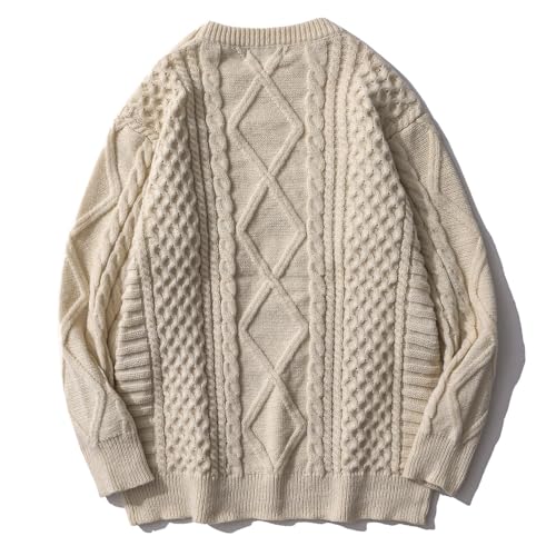 Women Sweater Vintage Cable Knit Sweater Casual Oversized Sweater Pullover