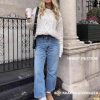 Oversized Knit Sweater Solid Vintage Pullover Sweater Unisex Woven Crewneck Knitted Tops