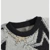Men's Graphic Sweater Y2k Long Sleeve Drop Shoulder Crewneck Loose Knitted Pullover Tops