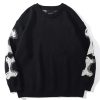 Y2K Grunge Skeleton Sweatshirt Oversized Long Sleeve Fairy Alt Pullover Aesthetic Harajuku Clothes Vintage Tops