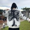 Y2K Grunge Skeleton Sweatshirt Oversized Long Sleeve Fairy Alt Pullover Aesthetic Harajuku Clothes Vintage Tops
